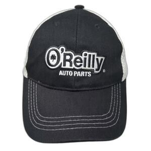 O'Reilly Baseball Cap Hat Black White OS Strapback Mesh Keystone Automotive